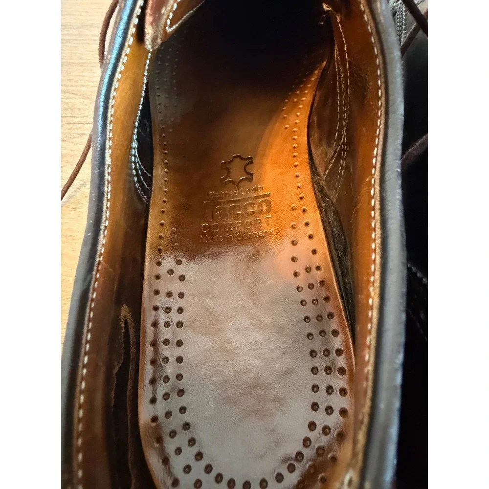 Lloyd Comfort Mens Burgundy Leather Wingtip Oxford Shoes Made in Germany 9.5 C